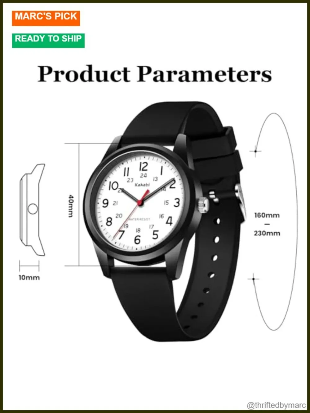 Unisex Analog Quartz Wristwatch Silicone Strap Military 24 Hour Time 30M